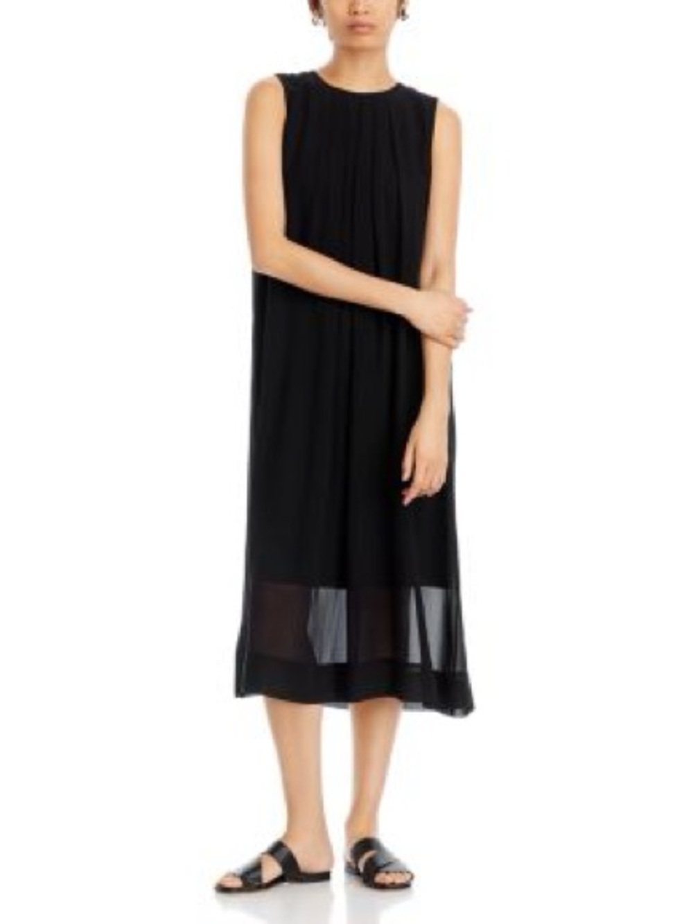 Eileen Fisher washable pleated dress in silk size medium